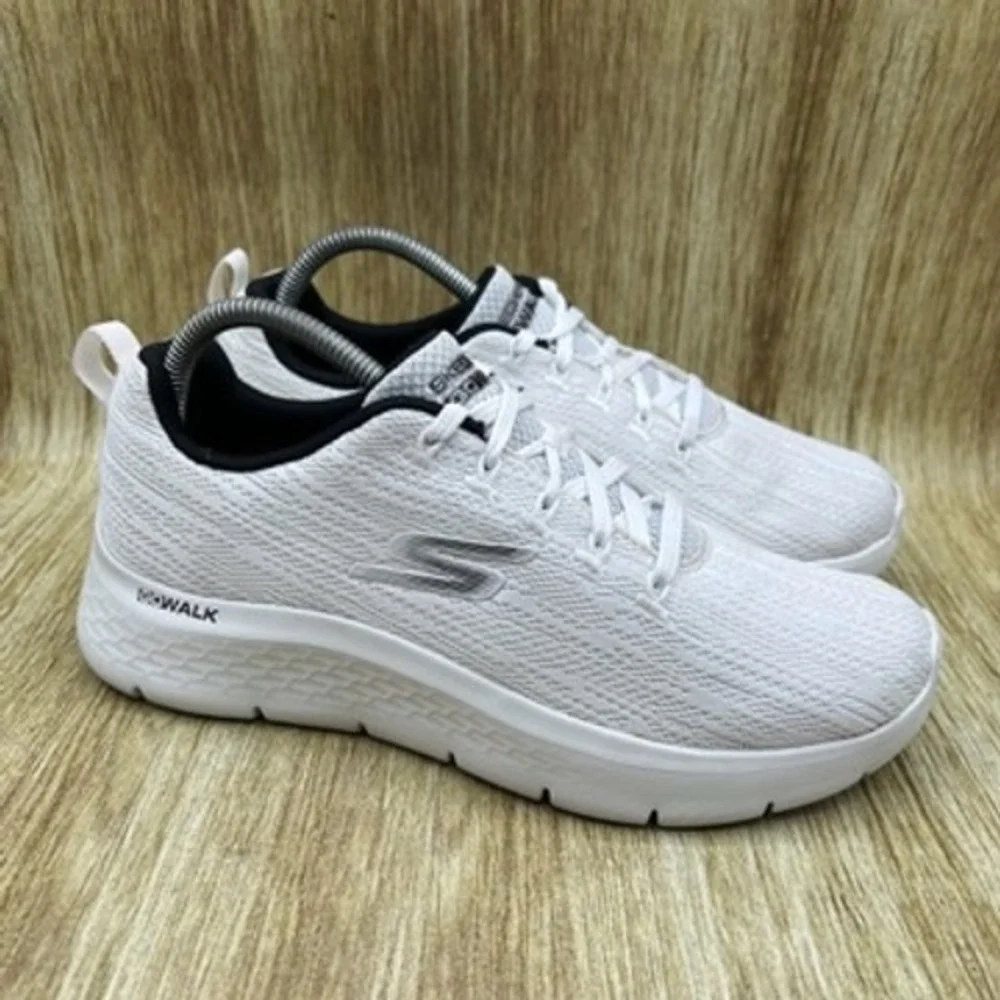 Skechers Go Walk Flex Men's Shoe Size 7.5‎ White Shoes Walking Sneakers 216481